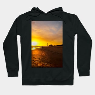 Early morning stroll along the beach Hoodie